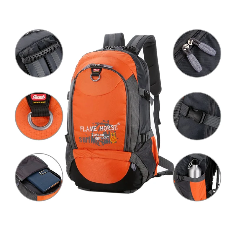 

FLAME HORSE Waterproof Climbing Backpack 40L Outdoor Camping Hiking