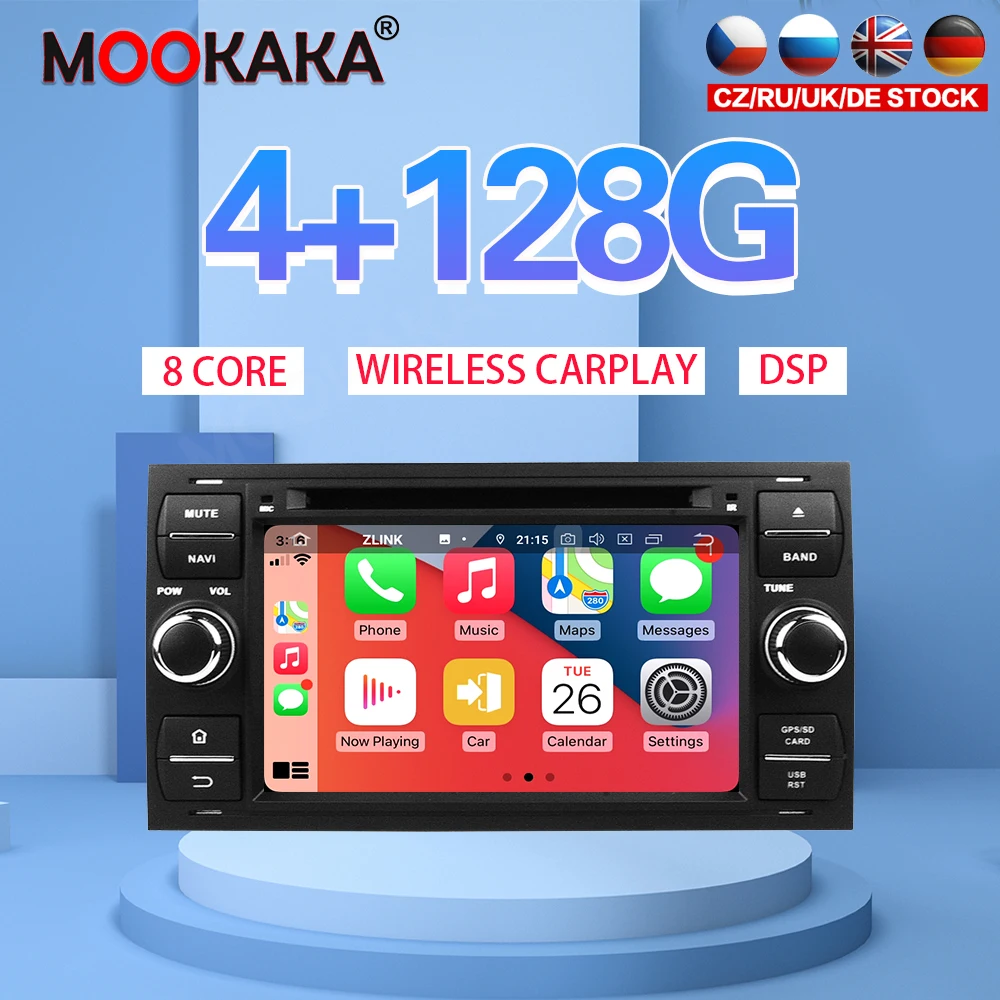

Автомагнитола 2DIN, Android 10, 4G, 128 ГБ, для старого Ford 2006, черная, GPS-навигация, головное устройство, автомобильное радио, стерео, Carplay, сенсорный IPS э...