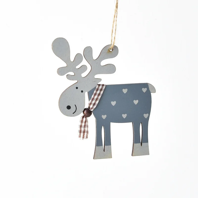 Wood Painted Elk Car Pendant Christmas Decoration Auto Hanging Ornaments Rearview Mirror Wooden Interior Accessories | Автомобили и
