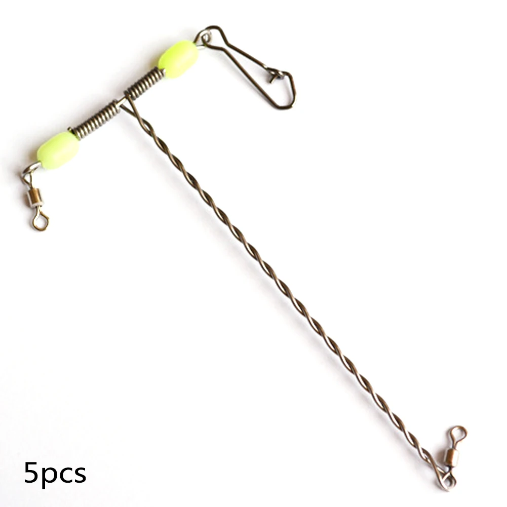 

5pcs Accessories Fishing Connector Balance Stainless Steel T Shape Tackle Swivel Luminous Beads Sea Snap Outdoor