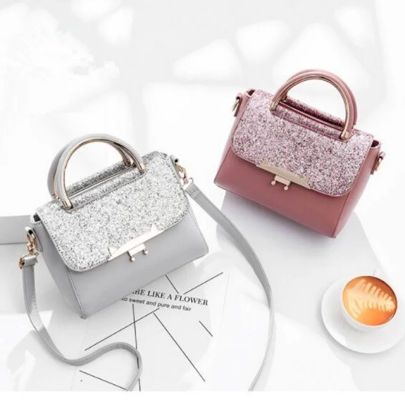 

Female bag 2019 new Korean casual fashion handbag Simple and stylish wild Crossbody shoulder bag yumao 22X13X17cm