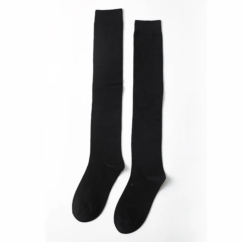 

2 Pairs New Autumn And Winter Long Knee Socks Combed Cotton Japanese Style College Wind Black Student Socks Knee Socks Women