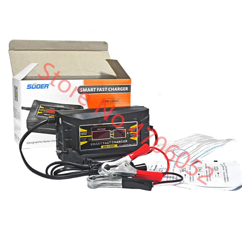 Полностью автоматическое автомобильное зарядное устройство Smart Fast 110 В/220 В до 12 6