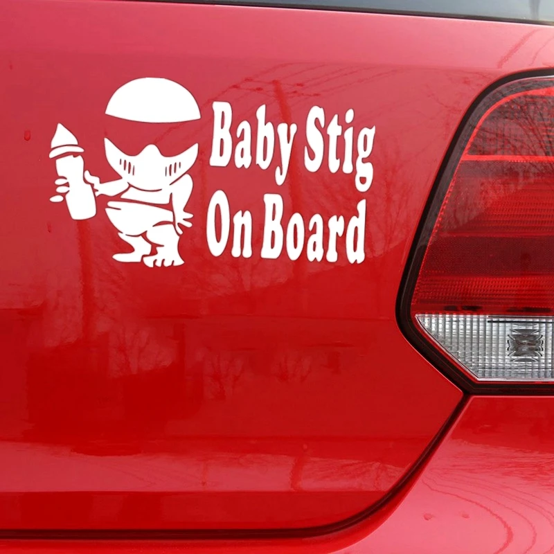 

Baby Stig on Board Funny Vinyl Car Sticker Reflective Waterproof Car Decal Stickers on Car Truck Bumper Rear Window