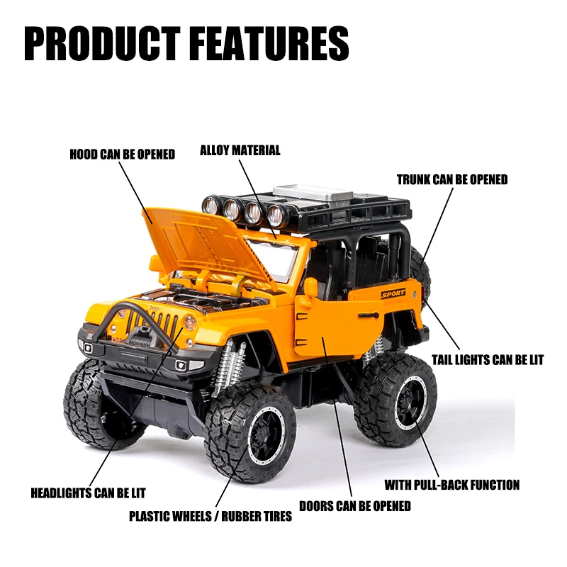 Модель автомобиля Jeeping в масштабе 1:32 литой и игрушечный автомобиль детские