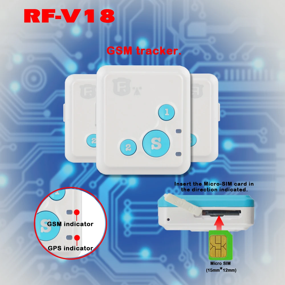 Мини детский GSM трекер персональный локатор RF V18 отслеживание в реальном времени 7
