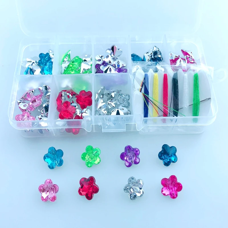 

HL 12MM 1 Box 80PCS 8 Colors Plum Shape Acrylic Buttons Shirt Apparel Sewing Accessories DIY Crafts