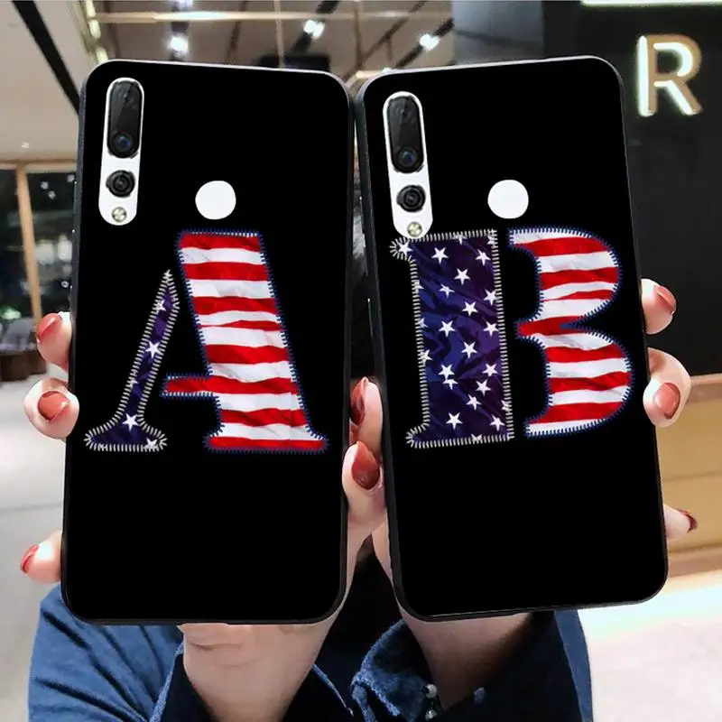 Мягкий Силиконовый ТПУ чехол для телефона с 26 буквами флага США Huawei Nova 6se 7 7pro 7se honor