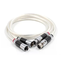 pair high quality hifi xlr cable pure 7n occ silver plated audio cable with top grade carbon fiber xlr plug