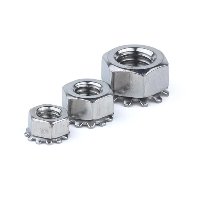 

K тип замок гайка M3 M4 M5 M6 M8 304 нержавеющая сталь k-тип шестерни шестигранные гайки Внешний зубчатый полидентский гайка K гайки