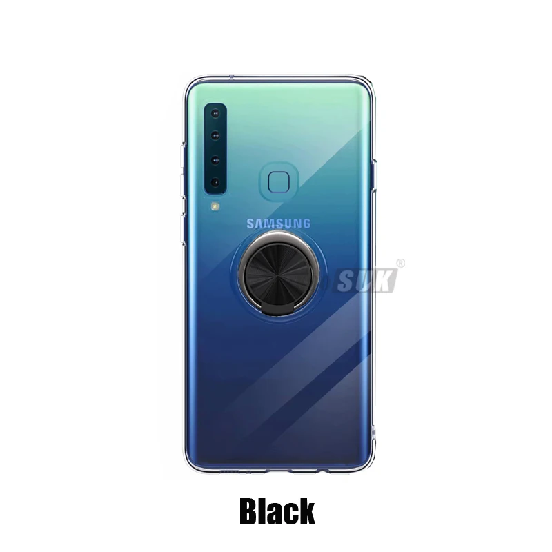 Кронштейн чехол s для samsung Galaxy A9 Pro роскошный Магнитный Автомобильный держатель Подставка прозрачный силиконовый чехол для samsung A9 Pro чехол