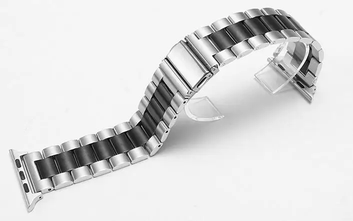 7 Ремешок для Apple Watch 42/44 мм, браслет из нержавеющей стали черного и золотого цвета, ремешок с пряжкой, адаптер для IWatch Band 4 3 38 40 мм - Цвет ремешка: 7