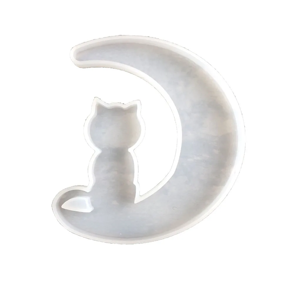 Силиконовые формы из эпоксидной смолы ресцент форма в виде Луны волка кота