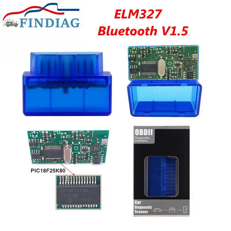 

ELM327 V1.5 OBD II Code Scanner Single PCB Board For Android Windows Best PIC18F25K80 Chip More Protocols Better Than V2.1