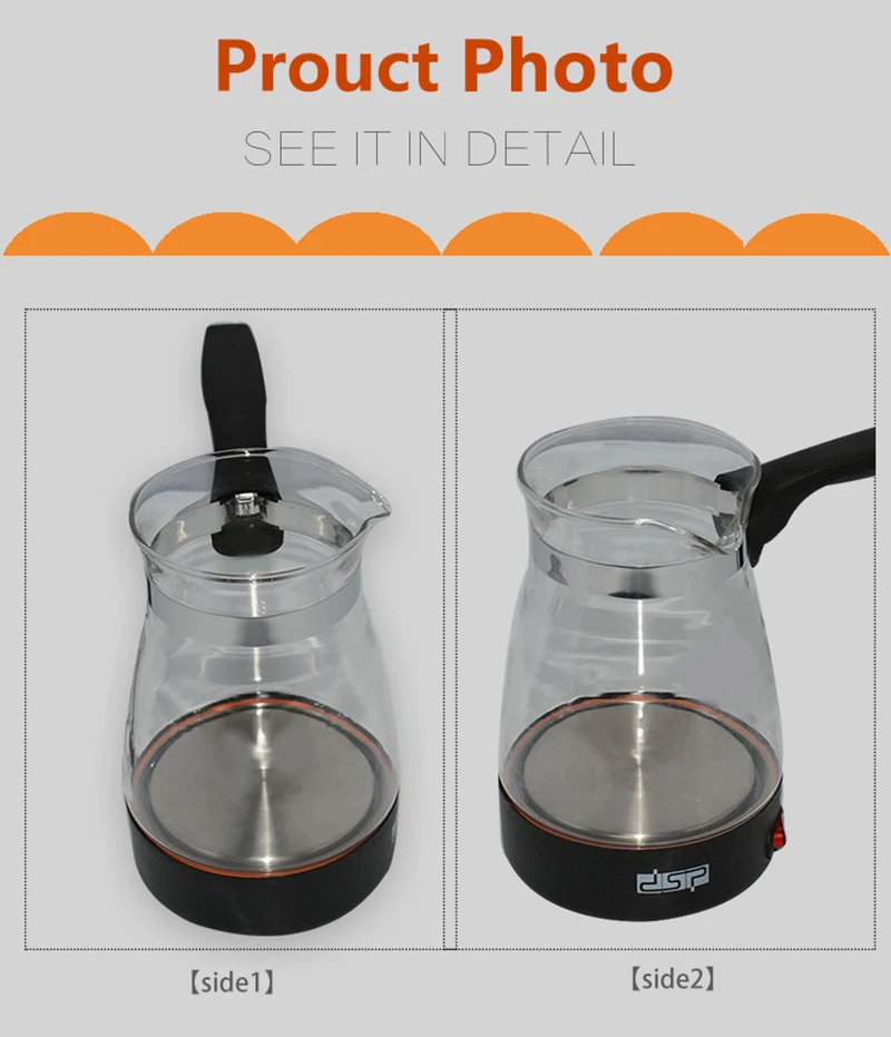 Glass Coffee Machine Turkey Coffee Maker Travel Electrical Coffee Pot Boiled Milk Coffee Kettle for Gift