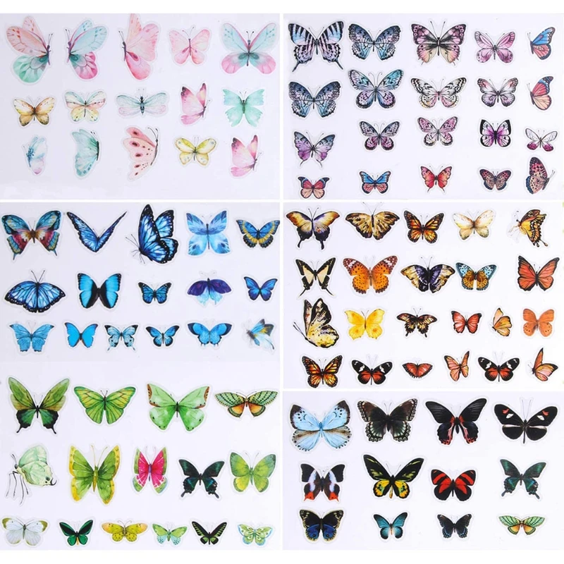 

Butterfly and Flower Scrapbook Stickers Art Decal for Scrapbook Planner and Home DIY Decorations 87HC