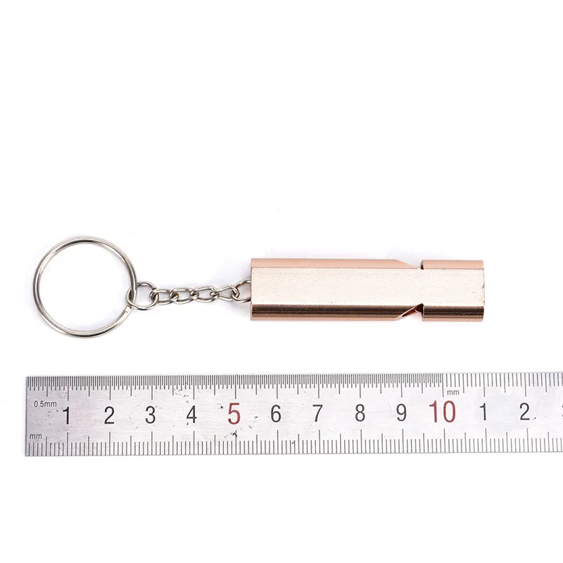 

1PCS Double-frequency Aluminum Alloy Survival Keychain Bag Whistle Keychain Emergency Holder Accessory Tool