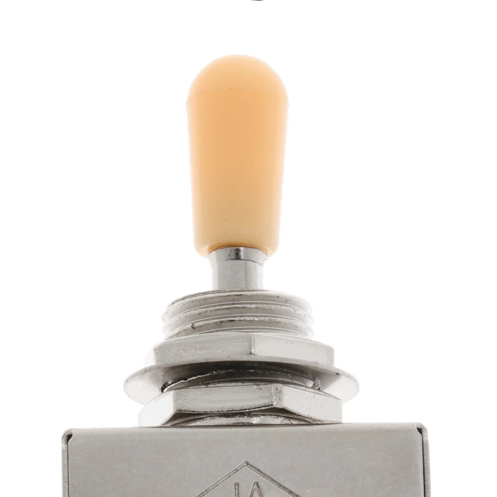 

5x High Quality 3-way Toggle Switch Silver w/ Cream Tip Box Style NEW