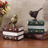 european style vintage resin crafts study living room table decorative ornaments bird book end bookend furnishings