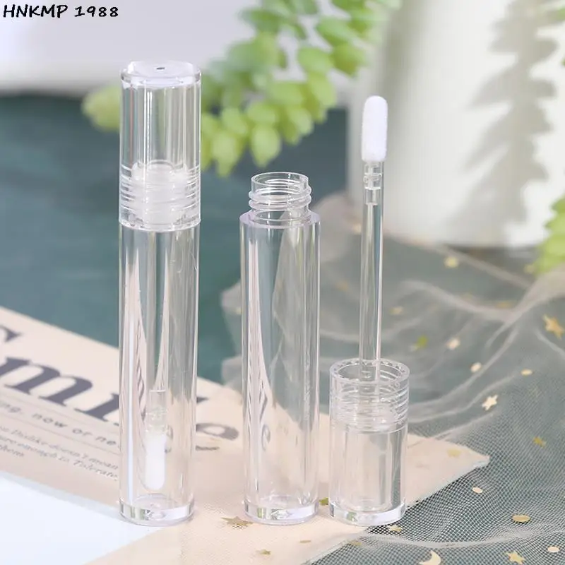 

5 мл пустые прозрачные стеклянные круглые прозрачные косметические тюбики для блеска для губ, упаковка тюбиков для блеска для губ с палочко...