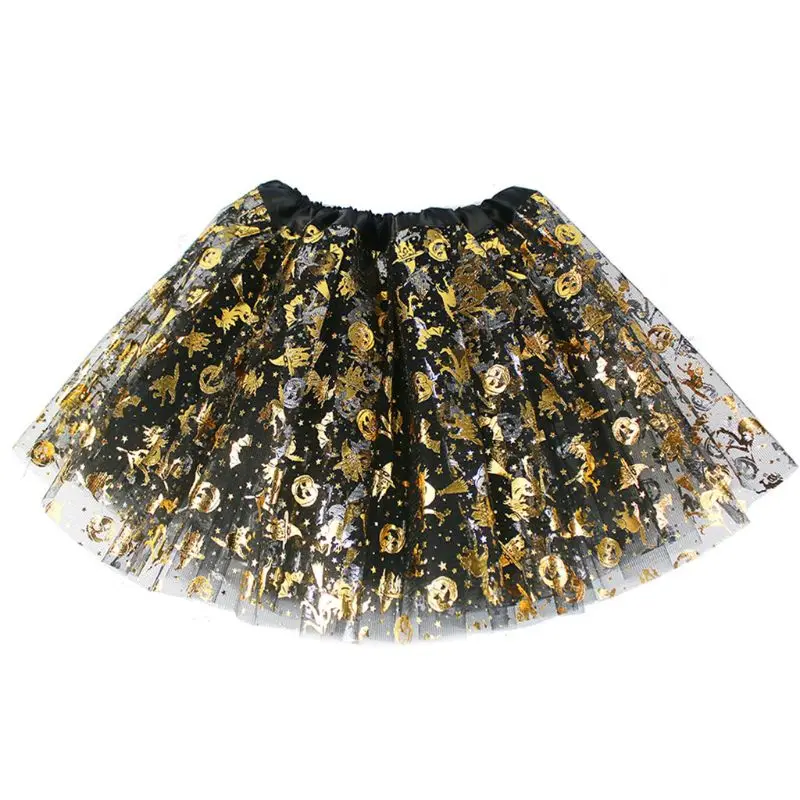 

Tutu Skirt Kids Girl Halloween Mesh Tulle Tutu Skirt Metallic Glitter Spider Web Pettiskirt