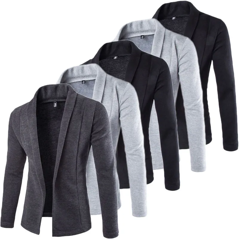 

Fashion 2020 Men's Casual Slim Fit Solid No Button Suit Blazer Business Work Coat Jacket Outwear