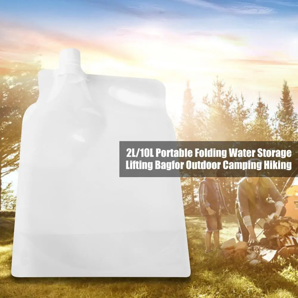 2L/10L сумка для воды, контейнер для воды, складная Складная прозрачная сумка для хранения воды для напитков, подъемная сумка для выживания на открытом воздухе, кемпинга