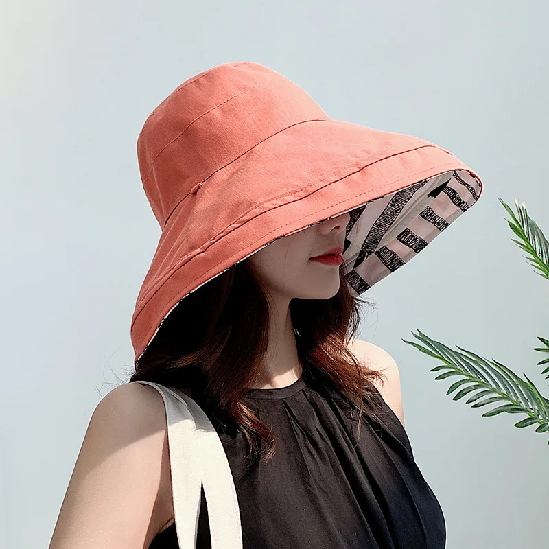 Двусторонняя Рыбацкая шляпа женская летняя Солнцезащитная Повседневная козырек