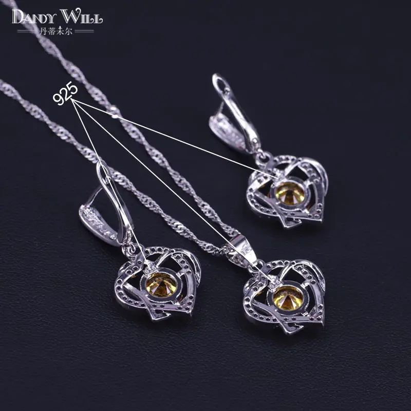 Набор украшений для женщин серебряного цвета набор кулон кольцо ожерелье