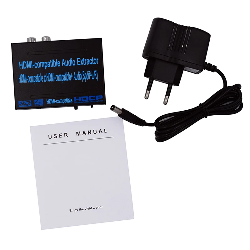 HDMI-совместимый с аудио экстрактор конвертер адаптер SPDIF + R/L 4K ARC EDID Настройка * 2K |