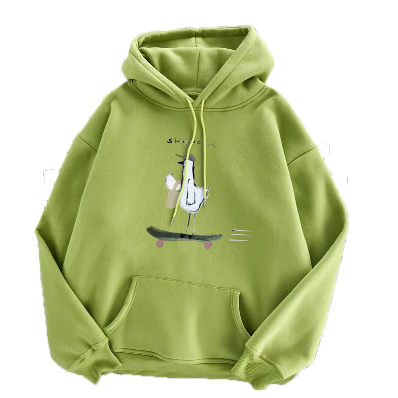

Hoodies Women Add Wool and Thick Winter New Style Hooded Loose-Fit Long-sleeve Women Clothes Winter