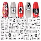 1 лист 3D наклейки для ногтей абстрактная дама лицо персонажи узор наклейки для ногтей красочные черные белые самодельные Украшения для ногтей