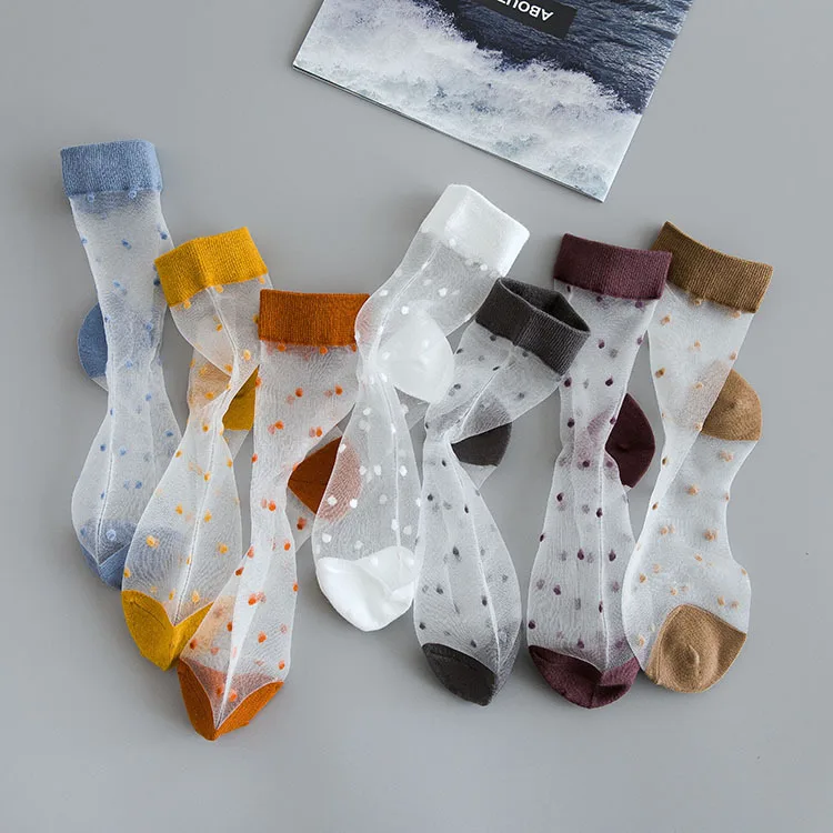 Новые стильные носки на весну и лето женские милые в горошек|Носки| |