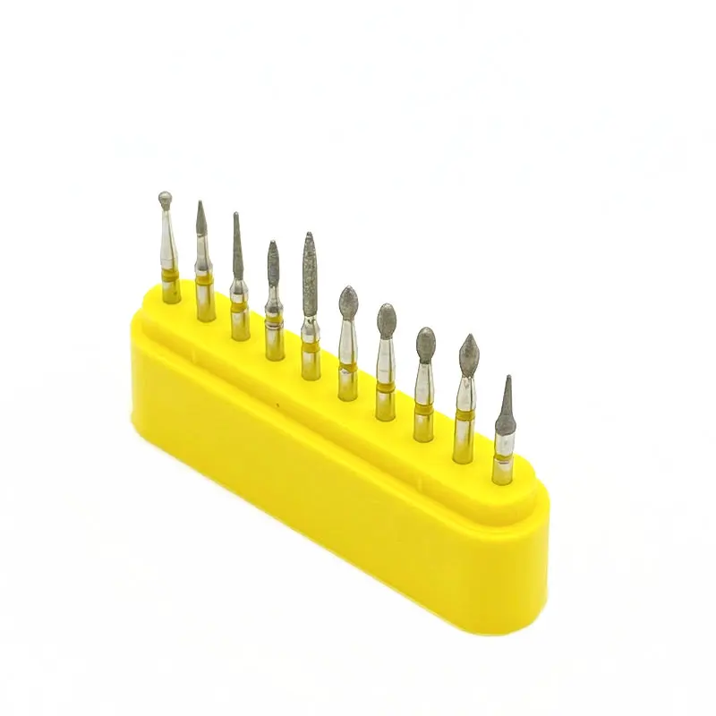 10 шт./комплект алмазные боры для чистки зубов|Стомотологические сверла и щетки| |