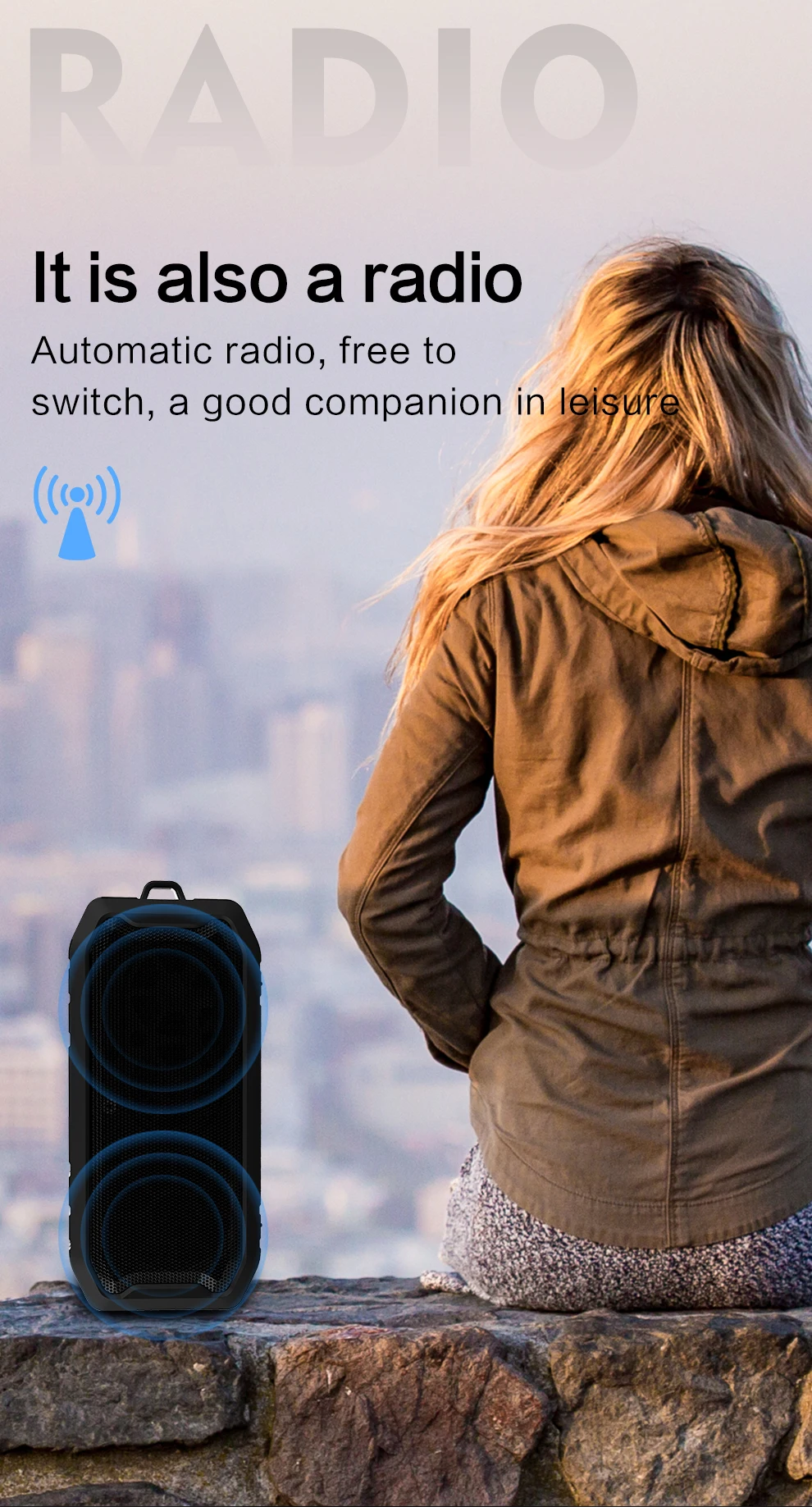 Водонепроницаемый беспроводной Bluetooth динамик портативный громкий динамик fm-радио Саундбар звук TWS стерео Открытый Бумбокс caixa де сом бар