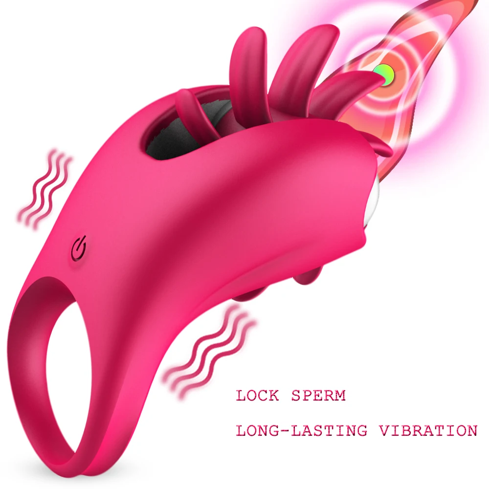 Rotation Vibrator Oral Tongue Licking Penis Vibrating Ring G-spot Massage Vagina Clitoris Stimulator Sex Toys For Women Coupl | Красота и