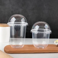 50pcs high quality ice cream cup baking packaging cake mousse pastry cup pudding yogurt 360ml 500ml clear plastic cups with lids