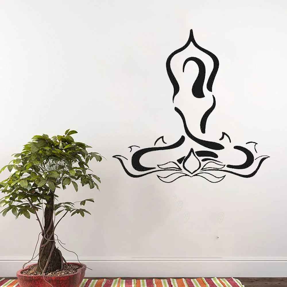 Женские настенные наклейки йоги для фитнеса в спальне гостиной домашнего декора рисунок виниловой наклейки Съемный ph366.