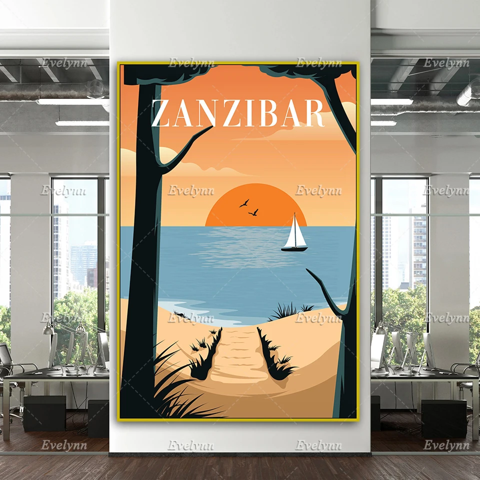 

Постер Zanzibar, Постер Zanzibar для путешествий, Постер Zanzibar, ретро постер для путешествий, домашний декор, холст, настенные художественные принты