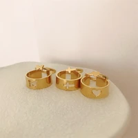 stainless steel gold cross butterfly heart rings for women men lover couple rings friendship engagement wedding open rings set