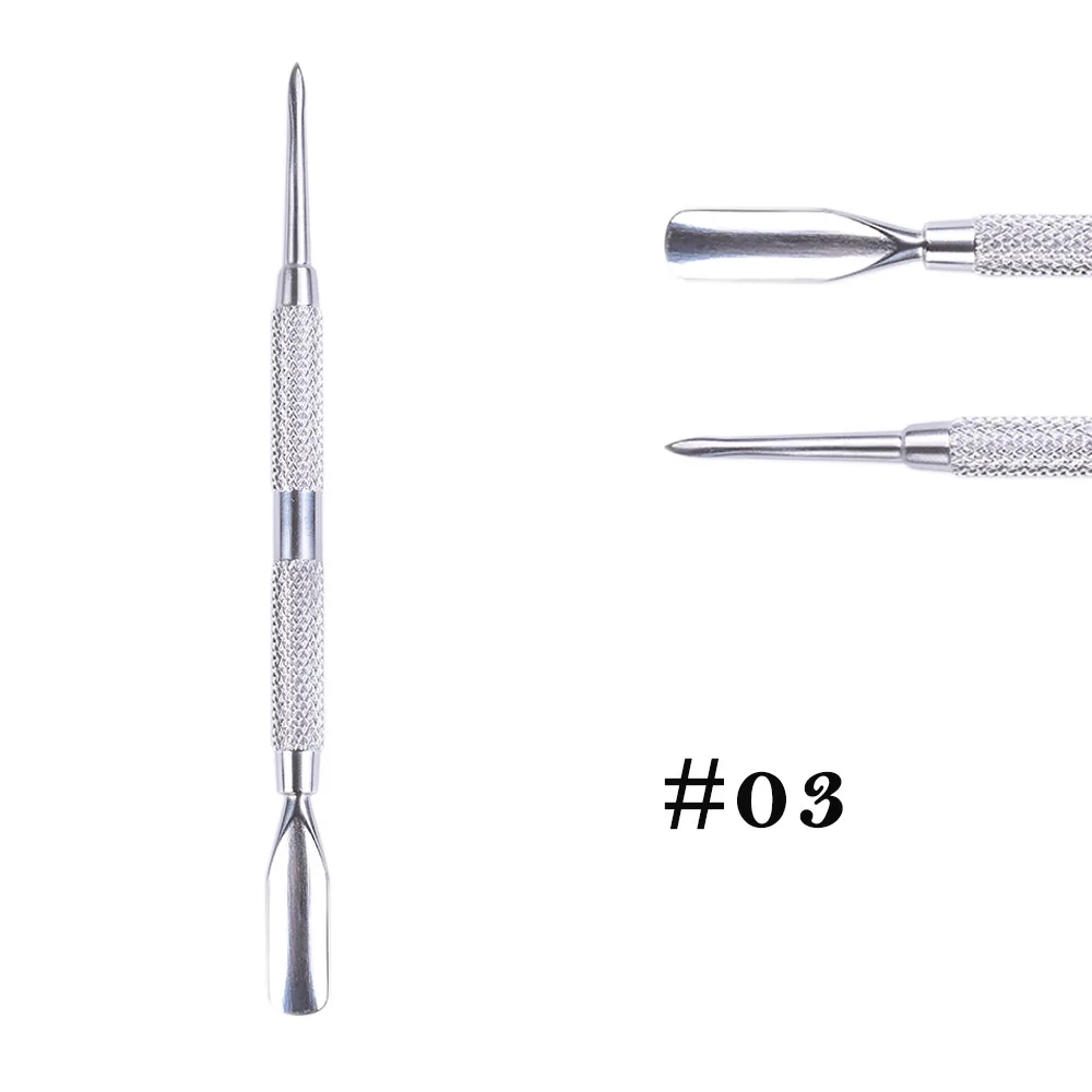 

1pcs Double-ended Stainless Steel Cuticle Pusher Dead Skin Push Remover For Pedicure Manicure Nail Art Cleaner Care Tool