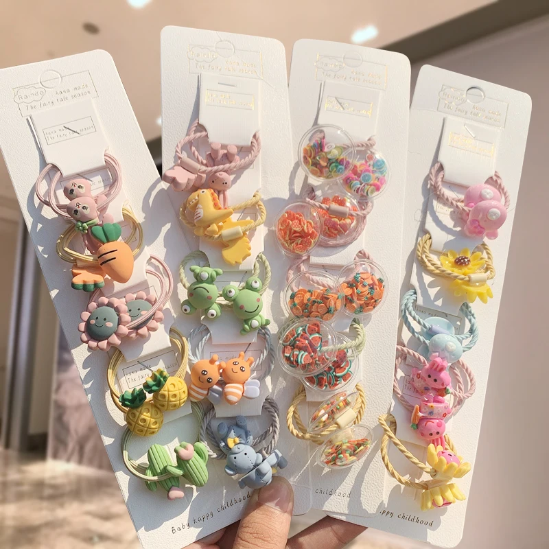 1 комплект милая резинка для волос в Корейском стиле с мультяшным цветком