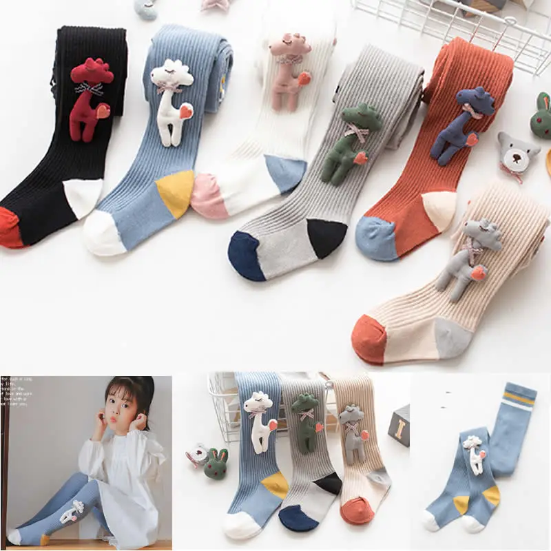 Baby girls tights new autumn winter fashion tights cartoons jewelry stockings kids children combed cotton stretch pantyhose