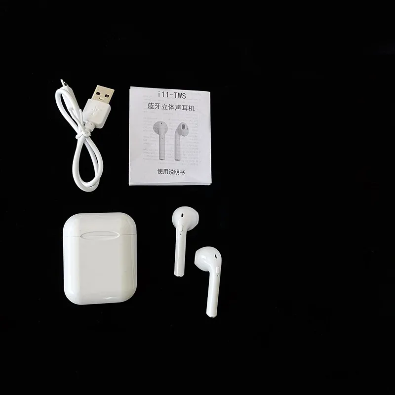 no box i11 TWS Bluetooth 5.0 Wireless Earphones Earpieces mini Earbuds i7s With Mic blue box For iPhone Samsung - Цвет: no box