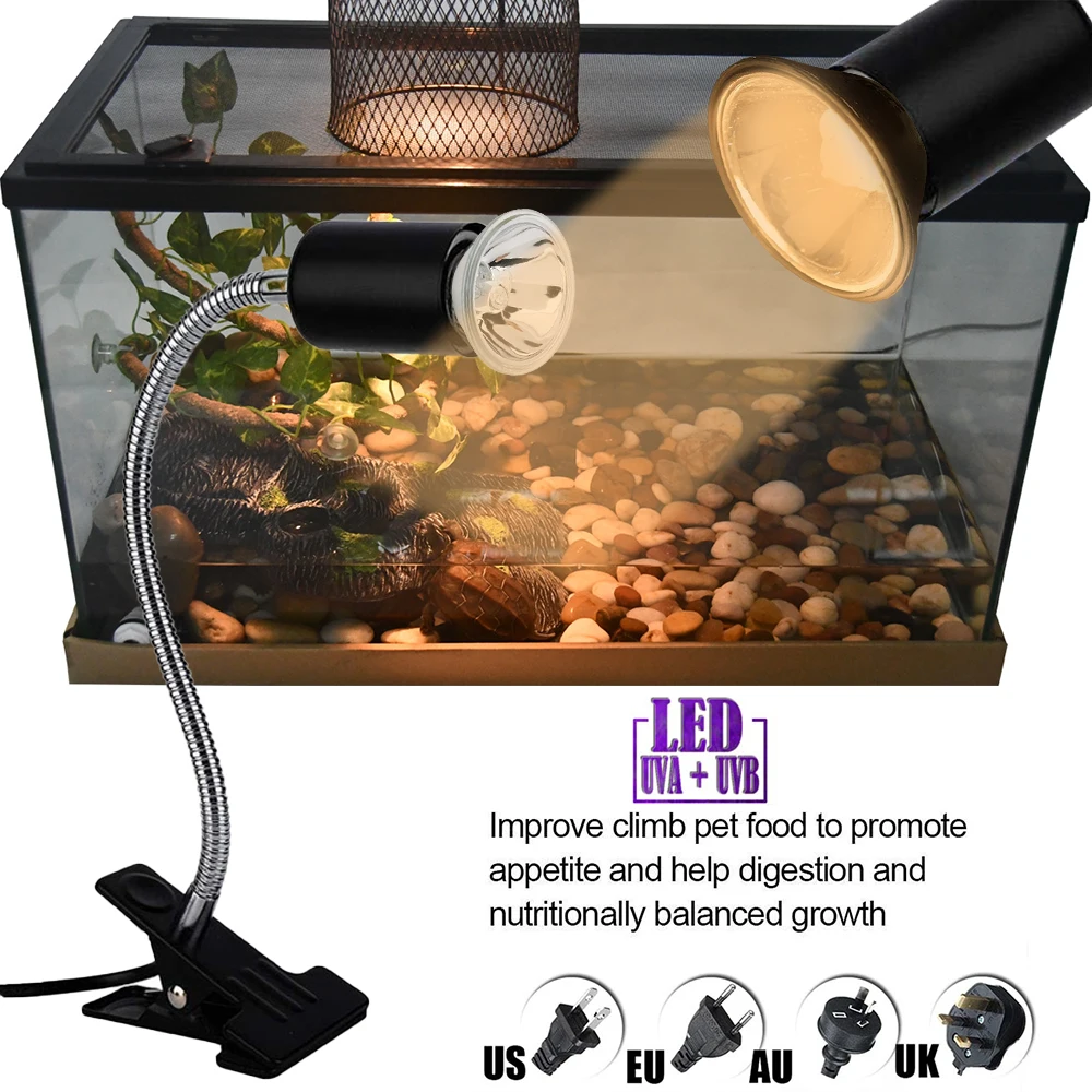 

UVA+UVB Turtle Basking Lamp 25W/50W/75W Reptile Heating Bulb Full Spectrum Promote Appetite Reptile Heating Light for Reptiles