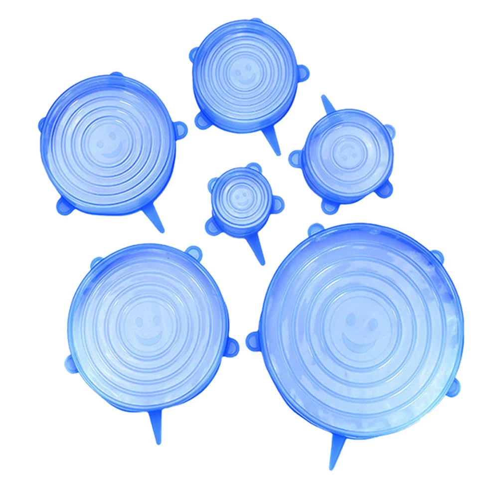 

6PCS Silicone Stretch Lids Universal Silicone Food Wrap Bowl Pot Lid Cove for Food Preservation Kitchen Tool
