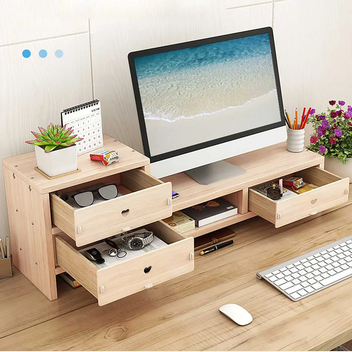 Online 50KG Monitor Per Computer Riser Supporto Per Laptop Home Office Cassetto Portaoggetti Organizer Scaffale Supporto Ergonomico Per Monitor Per Tablet Lapdesk