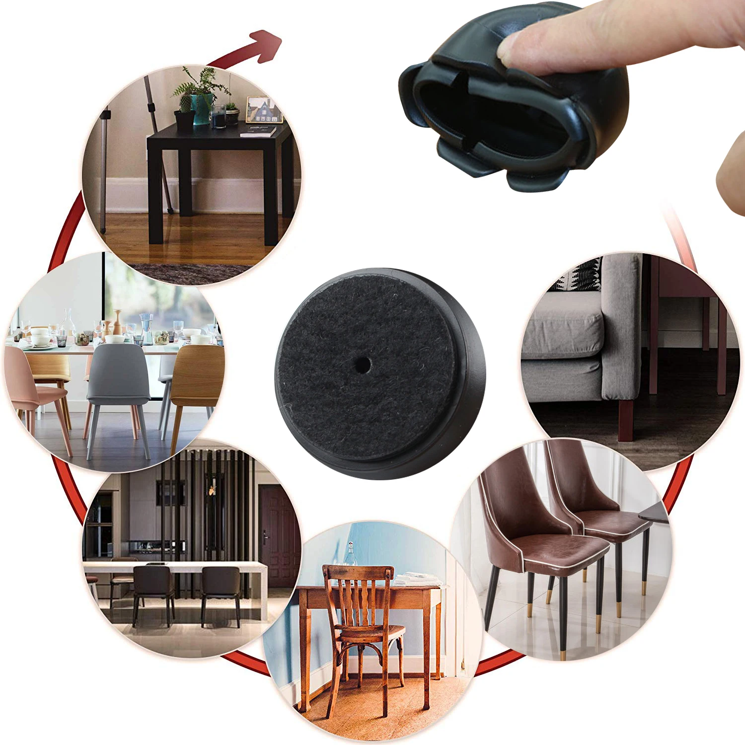 Rectangular Round Square Chair Leg Cap Protector Cover Furniture Table Covers Bottom Circle | Мебель