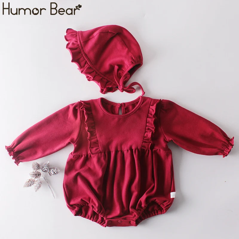 Humor Bear/комбинезон для маленьких девочек; детская одежда с длинными рукавами; Однотонный костюм для малышей; Одежда для младенцев; боди для девочек
