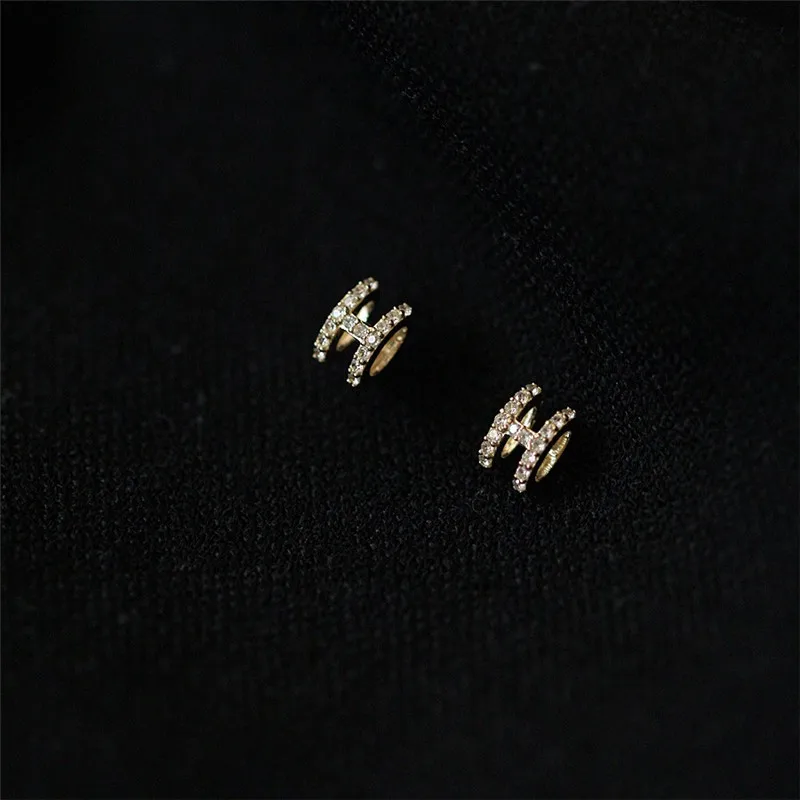 Серьги Liemjee из стерлингового серебра с буквой H циркония модные ювелирные изделия